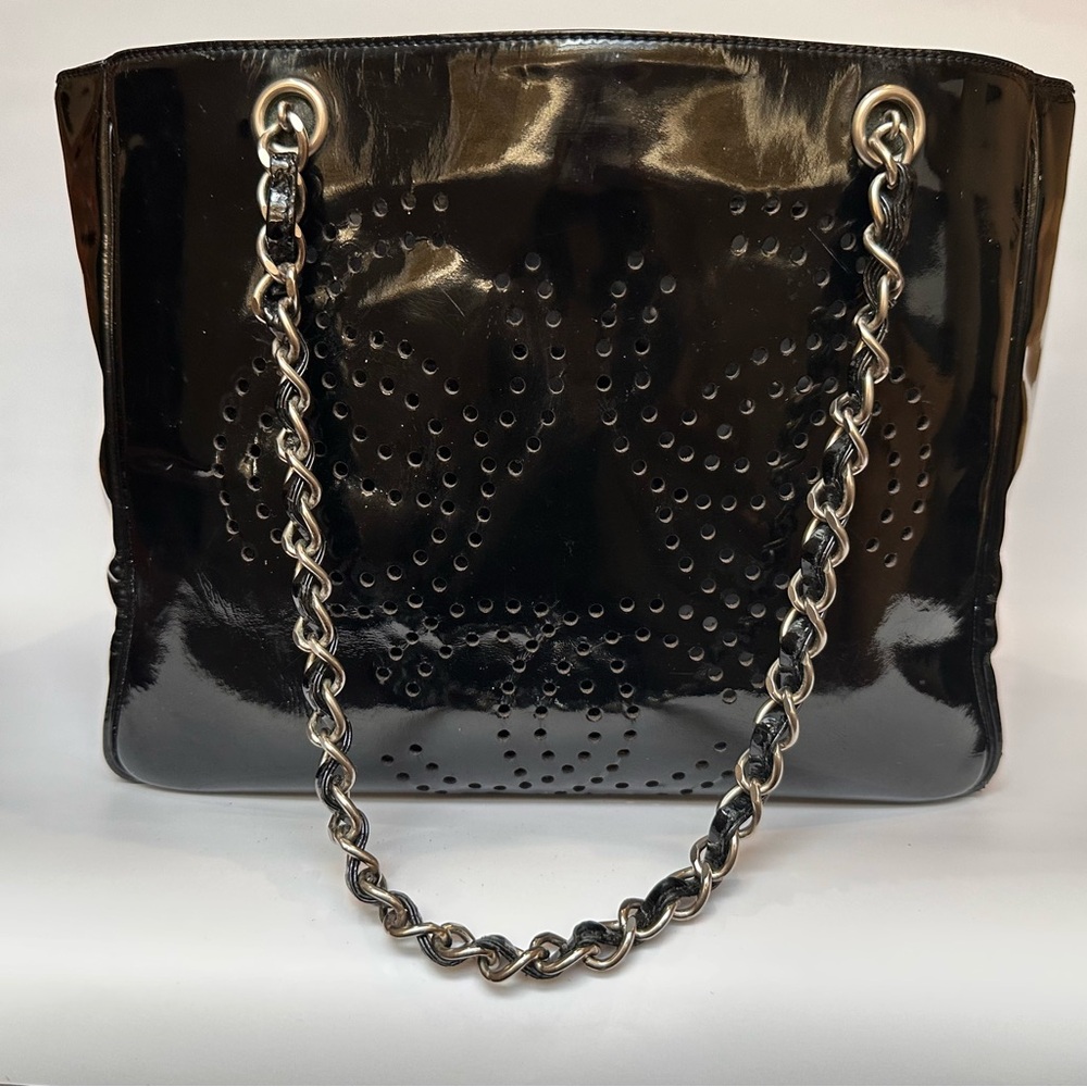 Chanel Coco Mark Triple Punching Chain Shoulder Bag Tote